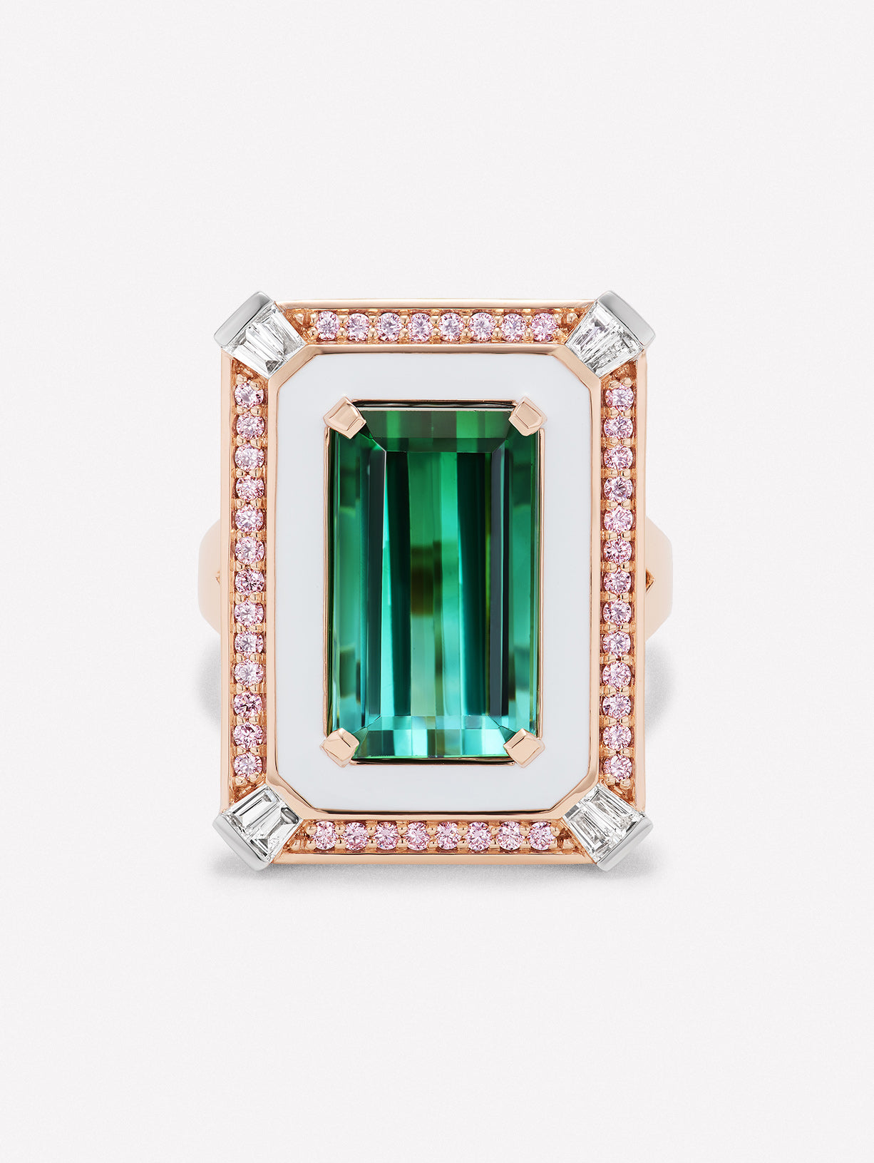 Enamel Ring Tiffany Green Ring Argyle Pink™ Diamond And Bi