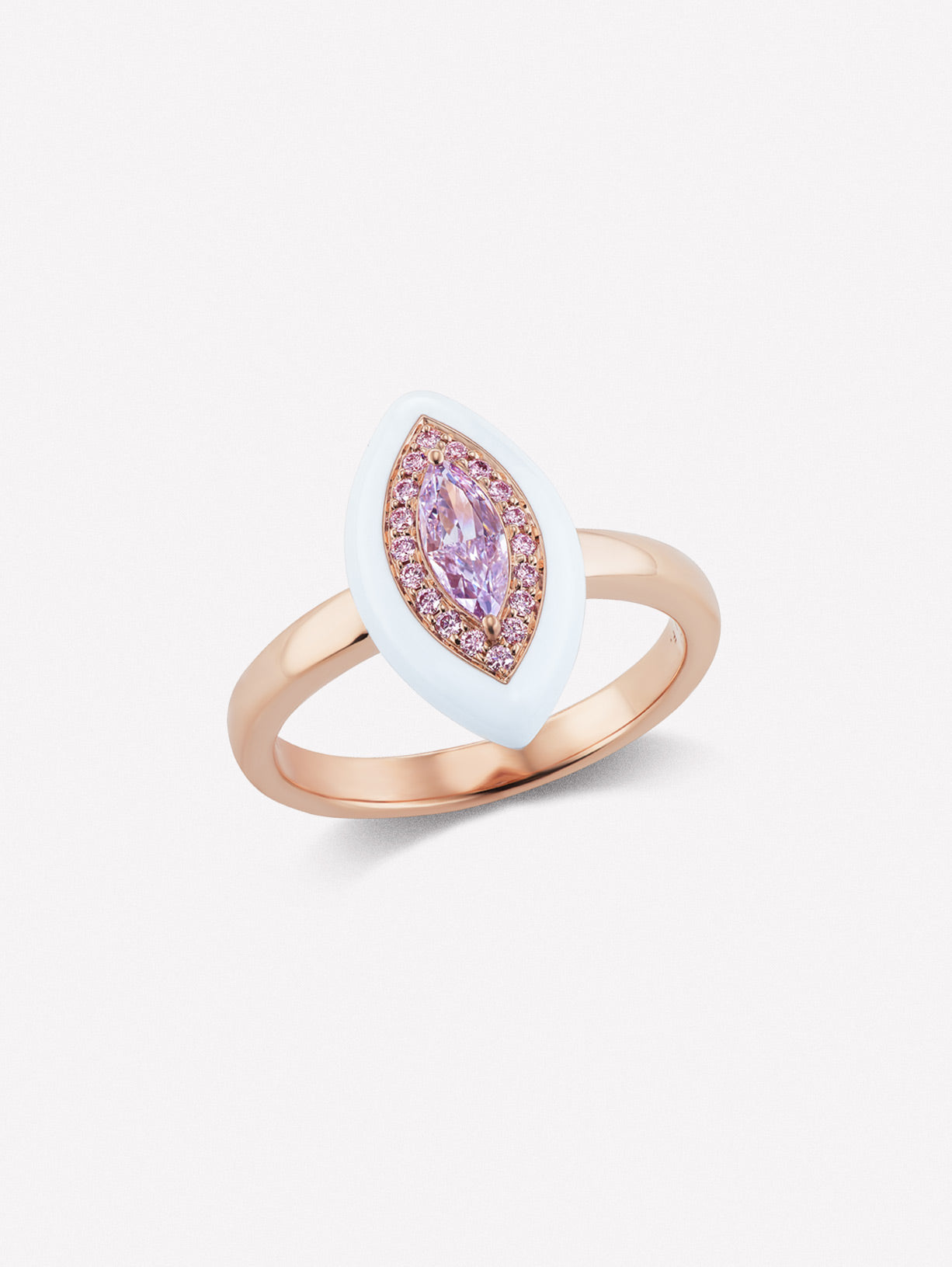 Argyle Pink™ Diamond and Fancy Light Pinkish Purple Marquise Diamond Enamel Ring - Pink Diamonds, J FINE - J Fine, ring - Pink Diamond Jewelry, argyle-pink™-diamond-and-fancy-light-pinkis
