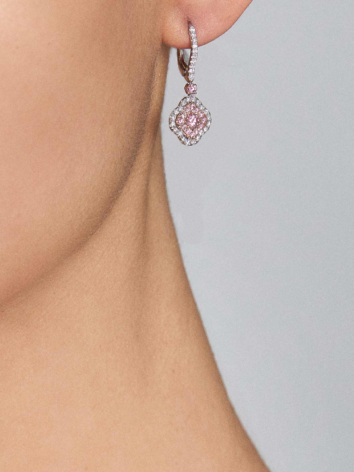 Argyle Pink™ Diamond Classic Azalea Drop Earrings - Pink Diamonds, J FINE - J Fine, earrings - Pink Diamond Jewelry, argyle-pink™-diamond-classic-azalea-drop-earrings-by-j-f-i-n-e - Argyl