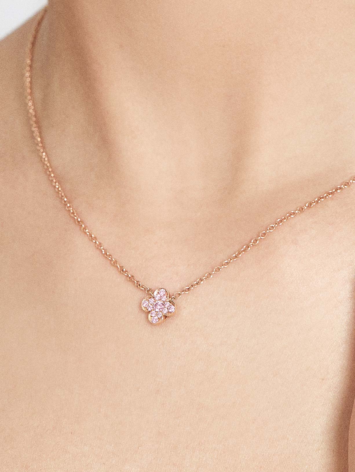 Argyle Pink™ Diamond Azalea Floral Necklace - Pink Diamonds, J FINE - J Fine, necklace - Pink Diamond Jewelry, argyle-azalea-necklace-by-j-f-i-n-e - Argyle Pink Diamonds