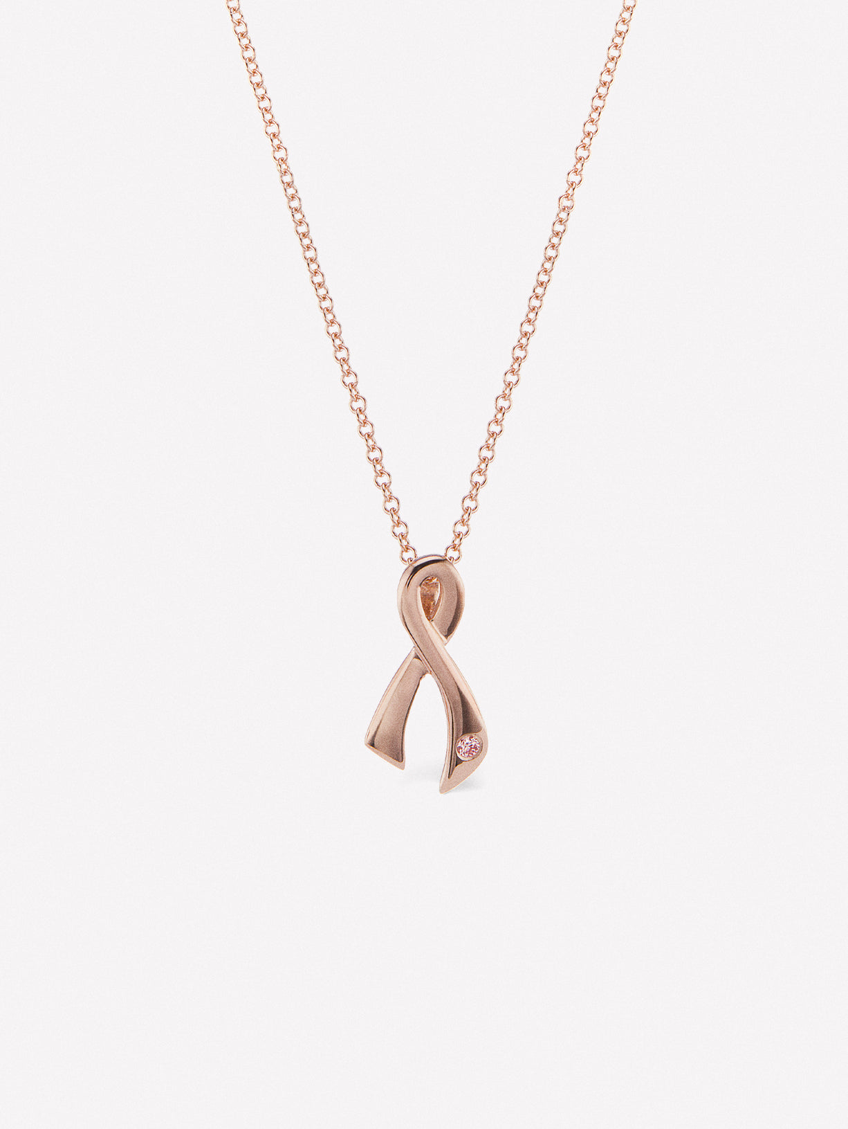 Pink Ribbon Necklace Diamond Breast Cancer Jewelry Pink Diamond