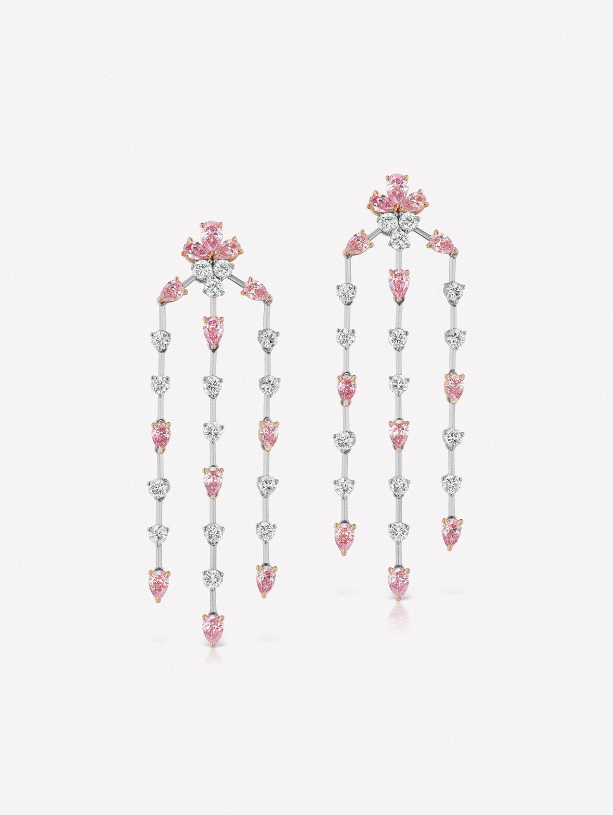 Argyle Pink™ Diamond Chandelier Earrings - Pink Diamonds, J FINE - J Fine, Earrings - Pink Diamond Jewelry, argyle-pink™-diamond-chandelier-earrings-by-j-fine - Argyle Pink Diamonds