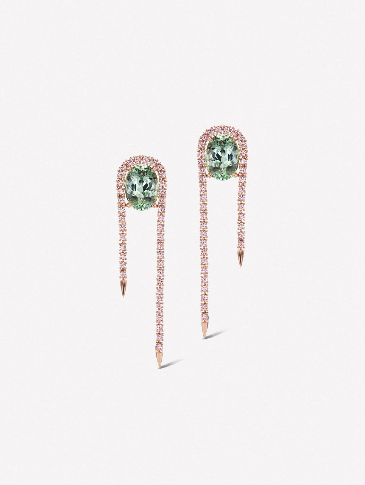 Argyle Pink™ Diamonds and Tourmaline Earrings - Pink Diamonds, J FINE - J Fine, Earrings - Pink Diamond Jewelry, argyle-pink™-diamonds-and-mixed-tourmaline-earrings-by-j-fine - Argyle Pin