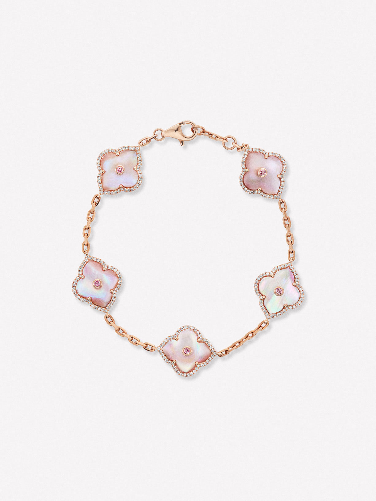 Argyle Pink™ Diamond and Mother of Pearl Bracelet by J FINE