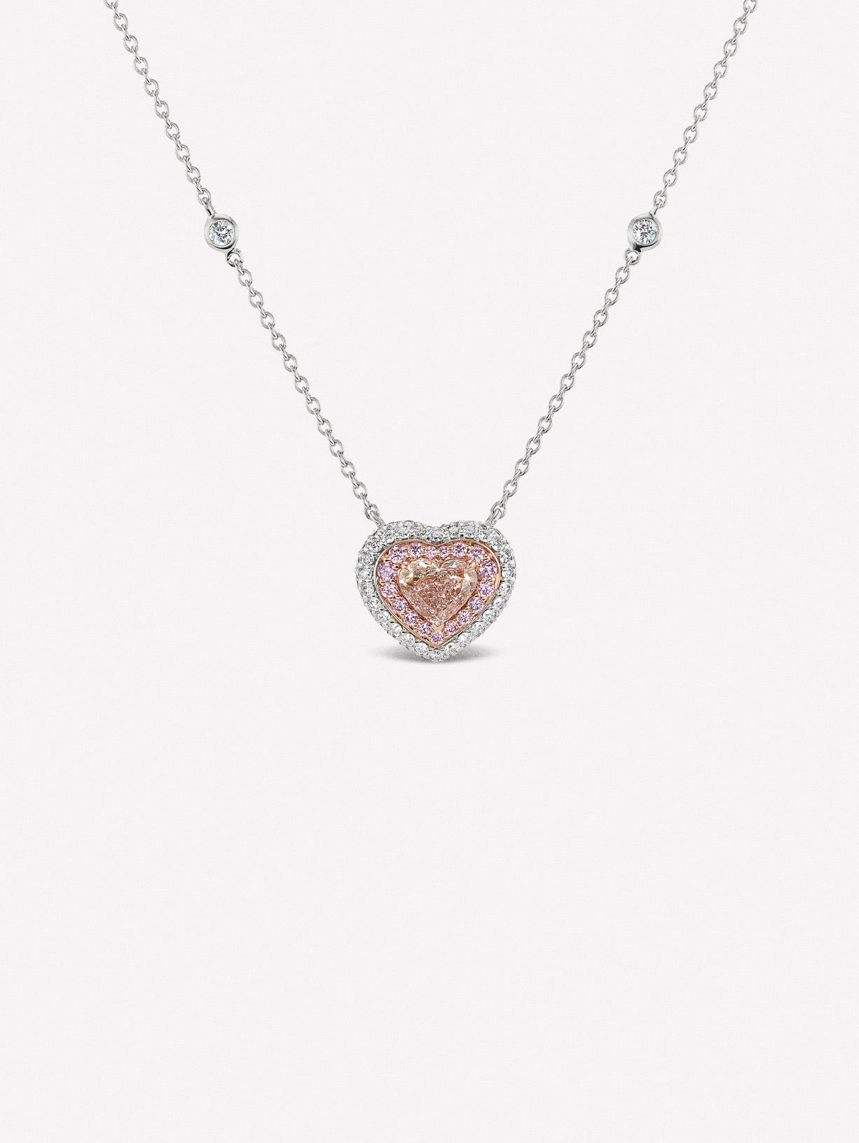 Heart Shape Pink Diamond Necklace by J FINE - Main Image