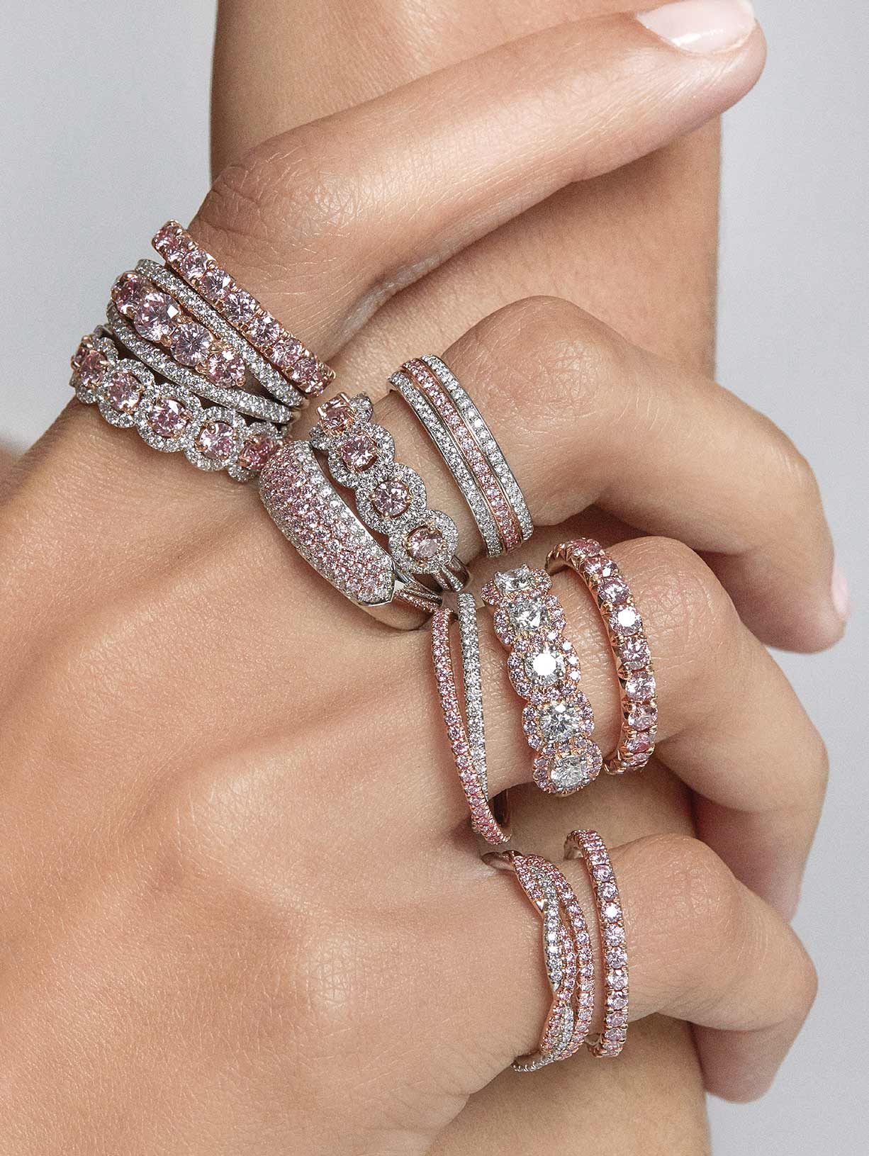 Argyle Pink™ Diamond Movable Double Band - Pink Diamonds, J FINE - J Fine, ring - Pink Diamond Jewelry, j-fine-movable-double-band - Argyle Pink Diamonds