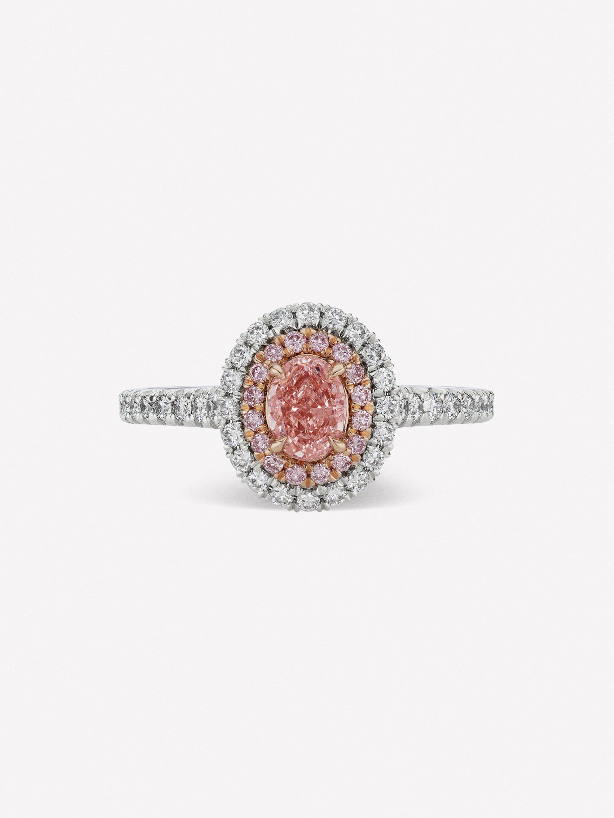 Fancy Pink Oval Diamond Ring - Pink Diamonds, J FINE - J Fine, ring - Pink Diamond Jewelry, j-fine-classic-oval-ring - Argyle Pink Diamonds
