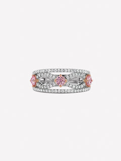 Argyle Pink™ Diamond Negative Space Band - Pink Diamonds, J FINE - J Fine, Rings - Pink Diamond Jewelry, argyle-pink™-diamond-negative-space-band-by-j-fine - Argyle Pink Diamonds
