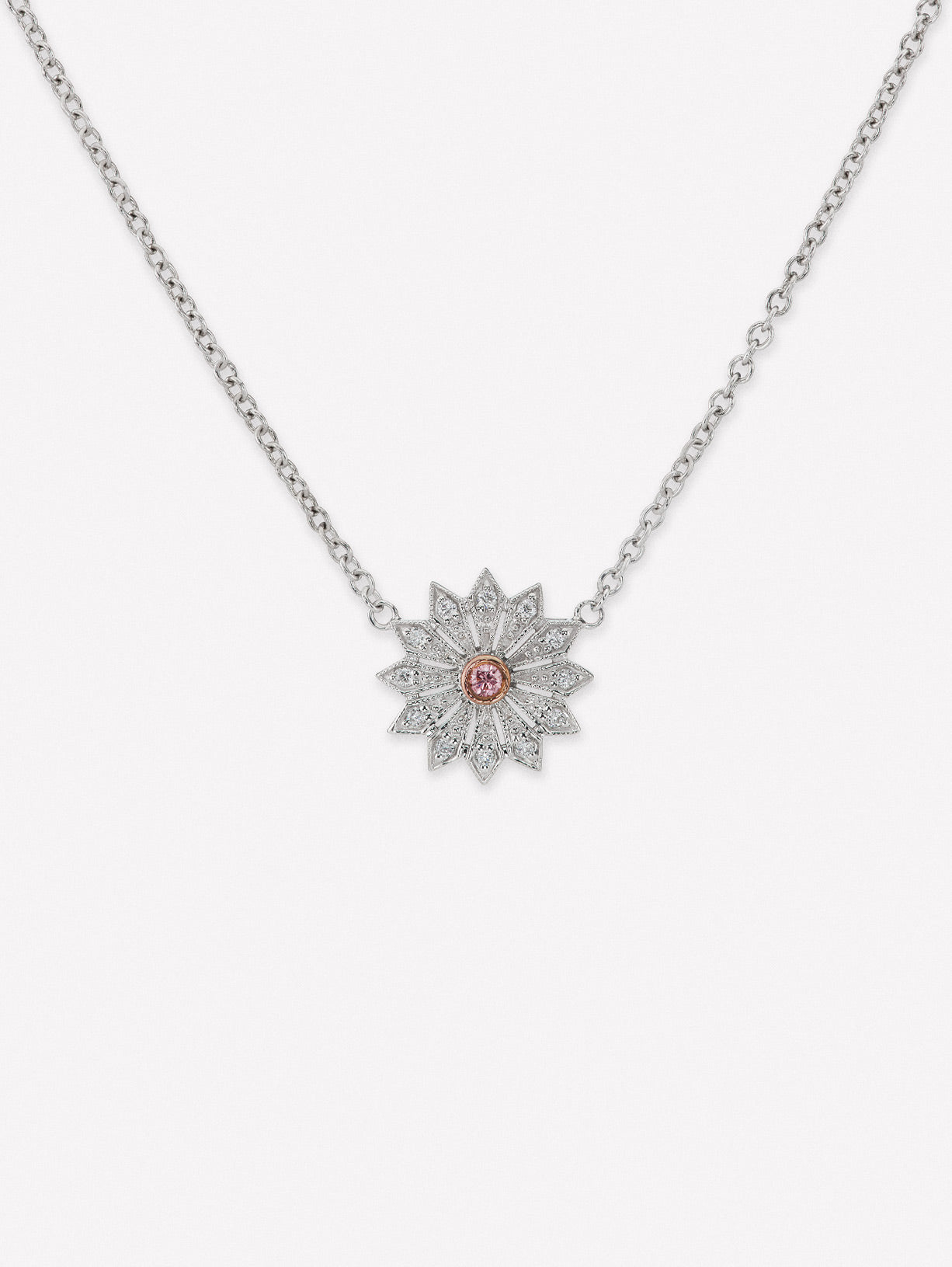 Argyle Pink™ Diamond Mini Starburst Necklace - Pink Diamonds, J FINE - J Fine, Necklaces - Pink Diamond Jewelry, argyle-pink™-diamond-mini-starburst-necklace-by-j-fine - Argyle Pink Diamo