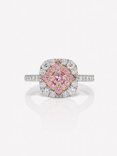 Argyle Pink™ Diamond Halo Ring - Pink Diamonds, J FINE - J Fine, ring - Pink Diamond Jewelry, argyle-pink™-diamond-halo-ring-by-j-f-i-n-e - Argyle Pink Diamonds