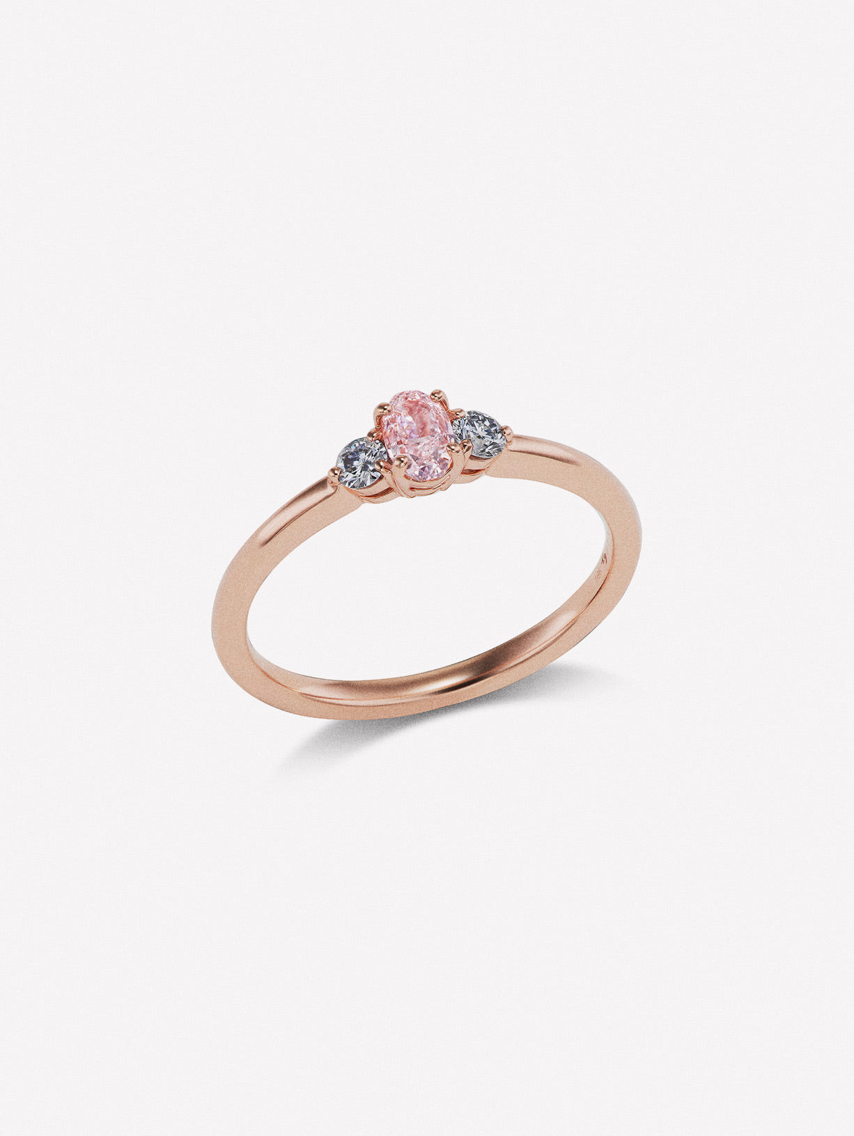 Pink Diamond and Argyle Blue Diamond Stackable Three Stone Ring - Pink Diamonds, J FINE - J Fine, Rings - Pink Diamond Jewelry, pink-diamond-and-argyle-blue-diamond-stackable-three-stone-ring