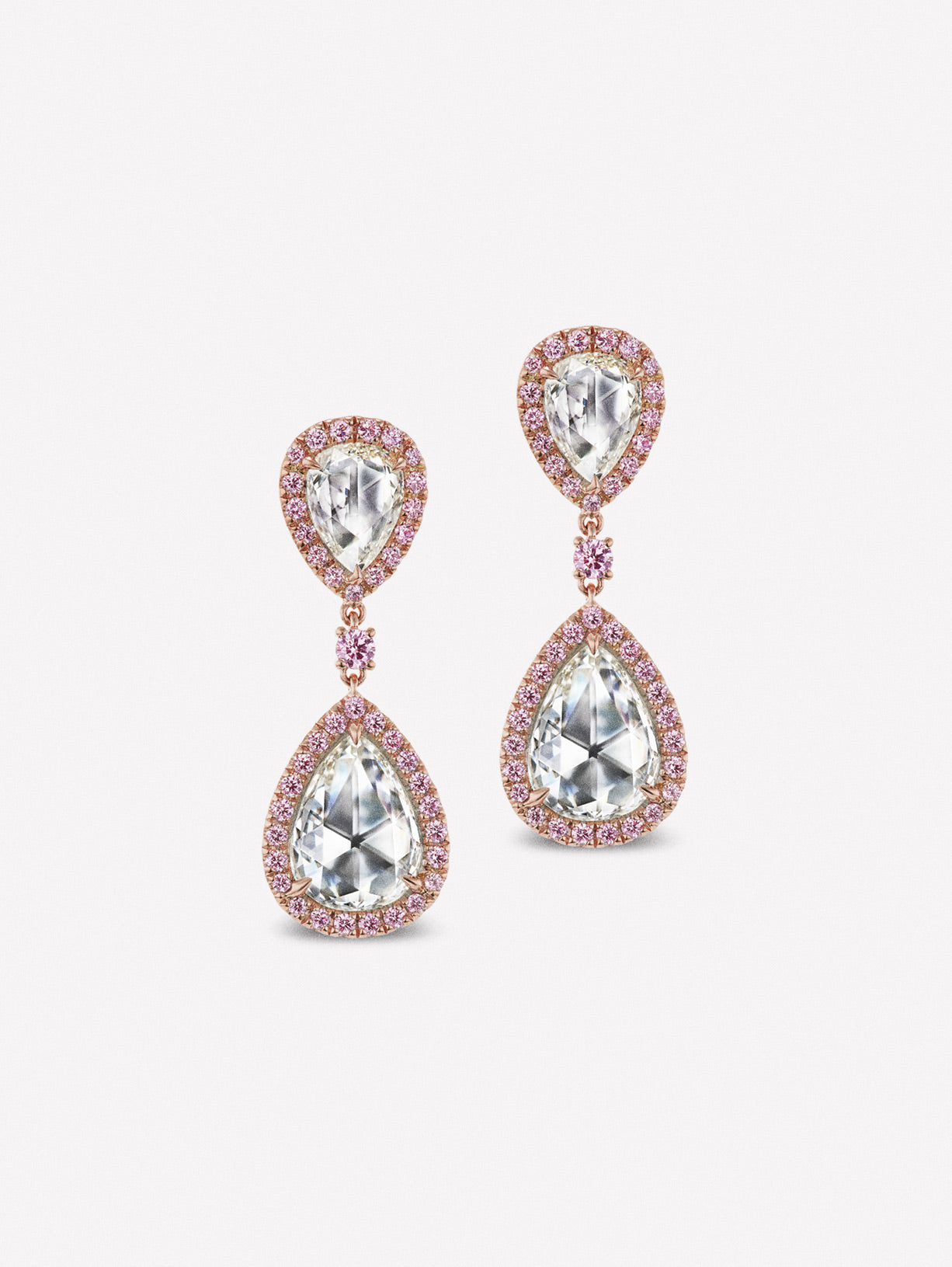 Rose Cut and Argyle Pink™ Earrings by J FINE