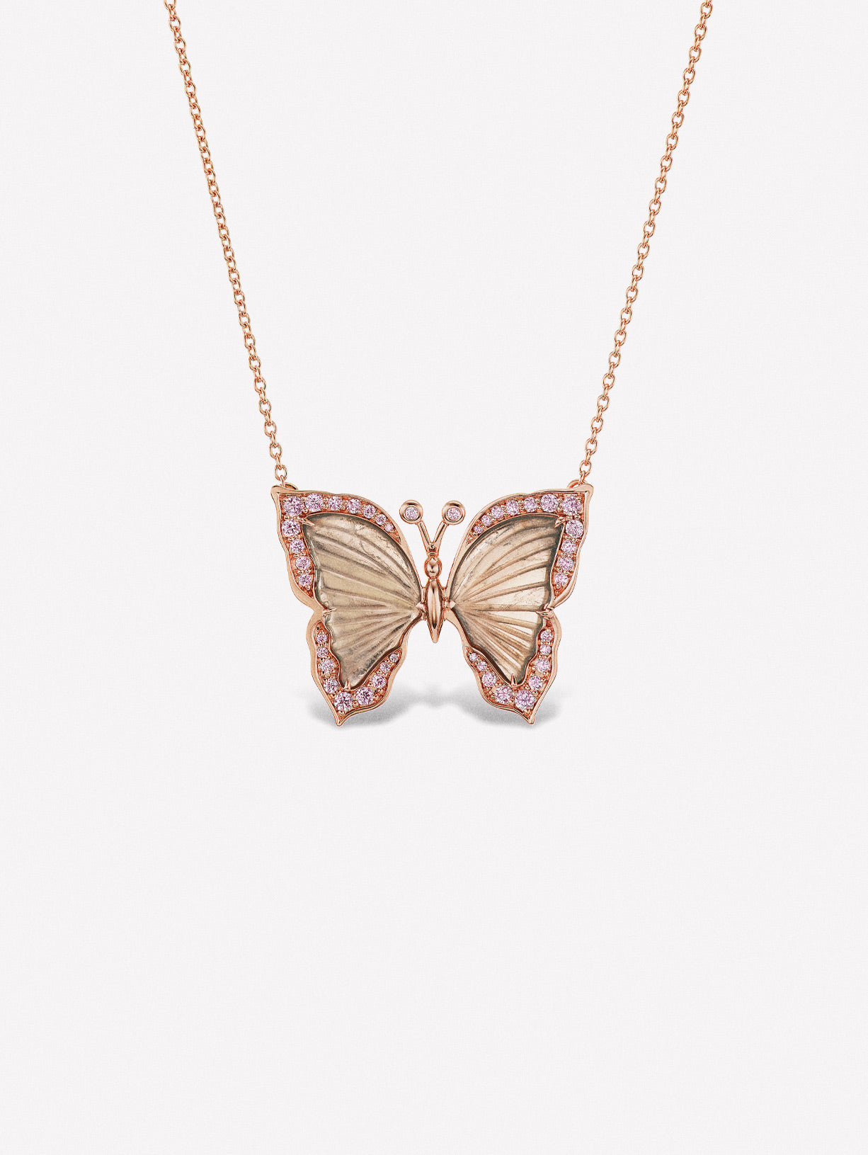 Argyle Pink™ Diamond and Tourmaline Butterfly Necklace - Pink Diamonds, J FINE - J Fine, necklace - Pink Diamond Jewelry, argyle-pink™-diamond-and-tourmaline-butterfly-necklace-by-j-fine-