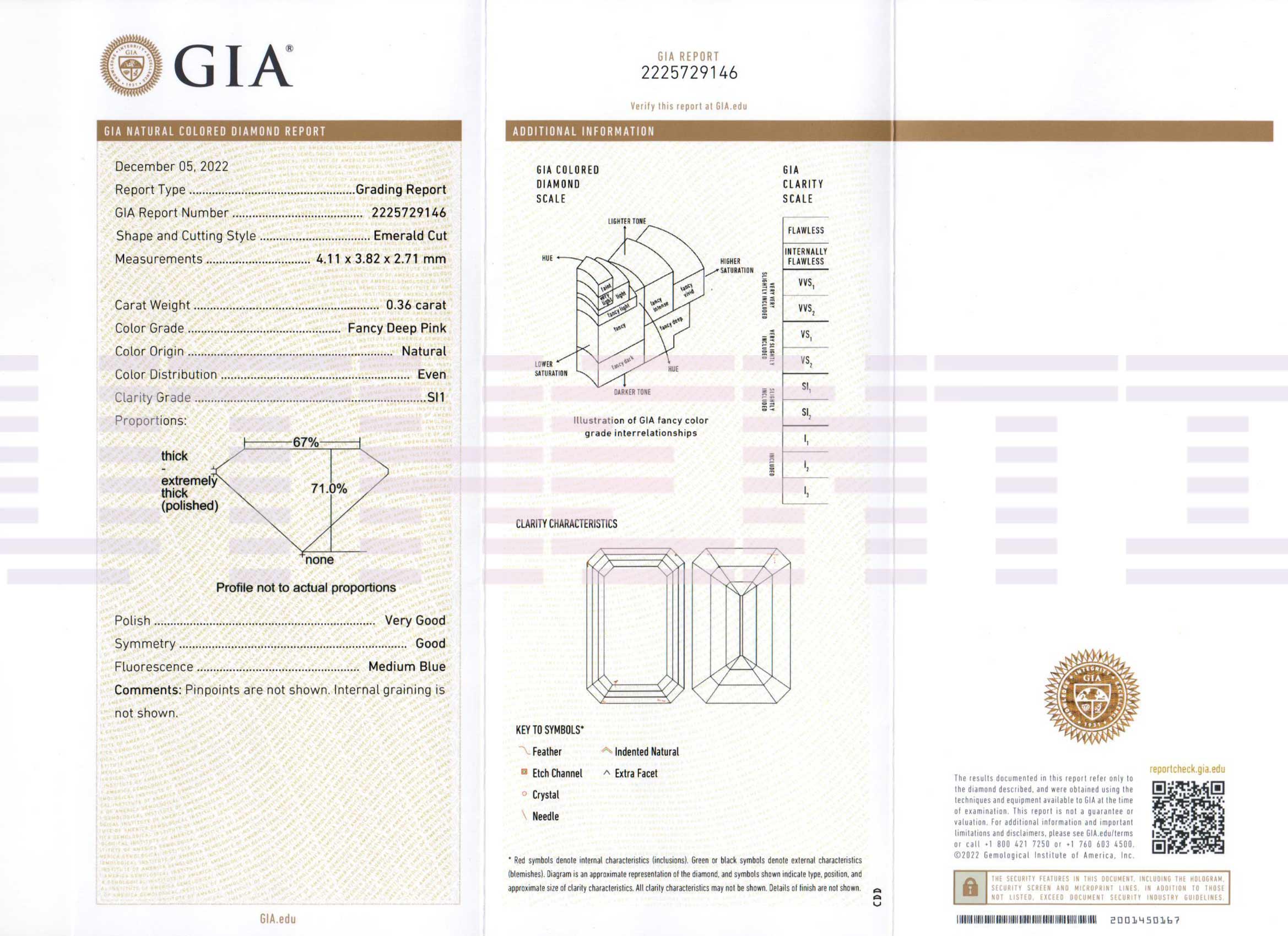 Emerald Cut Deep Pink Diamond – J FINE - Main Image