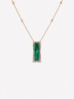 Argyle Pink™ Diamond and Green Tourmaline Necklace - Pink Diamonds, J FINE - J Fine, Necklace - Pink Diamond Jewelry, argyle-pink™-diamond-and-green-tourmaline-necklace-by-j-fine - Argyle