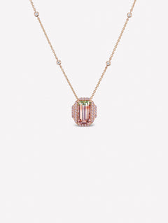 Argyle Pink™ Diamond and Bi Color Tourmaline Necklace - Pink Diamonds, J FINE - J Fine, Necklace - Pink Diamond Jewelry, argyle-pink™-diamond-and-bi-color-tourmaline-necklace-by-j-fine-1 