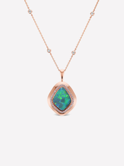 Argyle Pink™ Diamond and Black Opal Pendant
