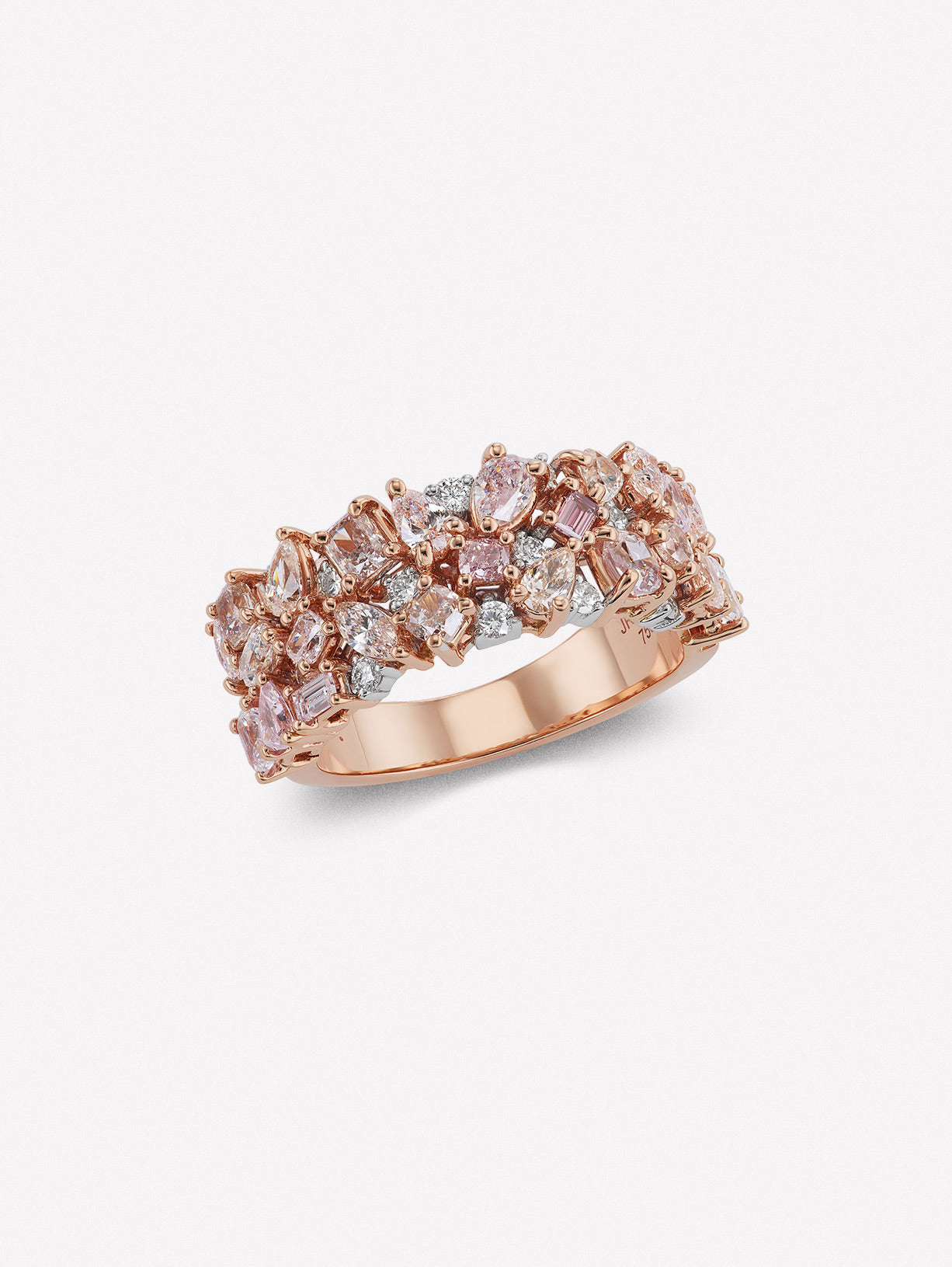 Mixed Shape Pink Diamond Band - Pink Diamonds, J FINE - J Fine, Rings - Pink Diamond Jewelry, mixed-shape-pink-diamond-band-by-j-fine-1 - Argyle Pink Diamonds