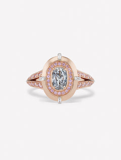Argyle Pink™ Diamond and Gray Diamond Ring - Pink Diamonds, J FINE - J Fine, Rings - Pink Diamond Jewelry, argyle-pink™-diamond-and-gray-diamond-ring-by-j-fine - Argyle Pink Diamonds