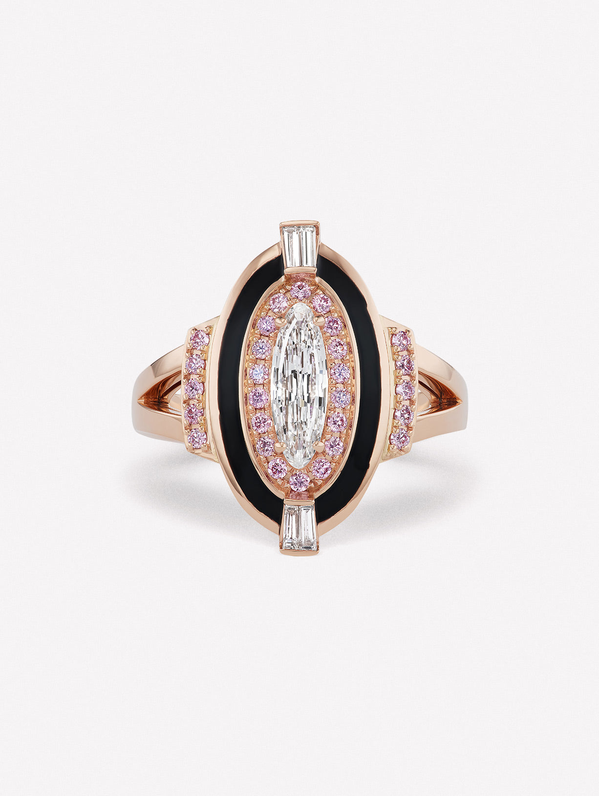 Argyle Pink™ Diamond and White Diamond Enamel Ring - Pink Diamonds, J FINE - J Fine, Rings - Pink Diamond Jewelry, argyle-pink™-diamond-and-white-diamond-enamel-ring-by-j-fine - Argyle Pi
