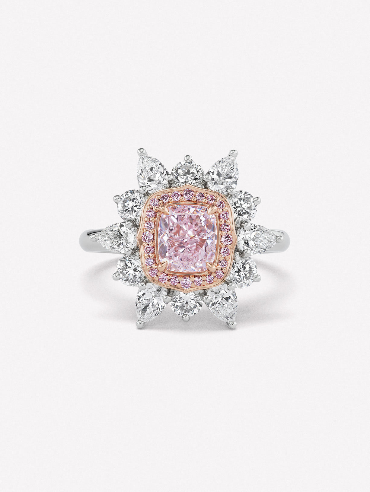 Floral Pink Diamond Ring - Pink Diamonds, J FINE - J Fine, Rings - Pink Diamond Jewelry, floral-pink-diamond-ring-by-j-fine - Argyle Pink Diamonds