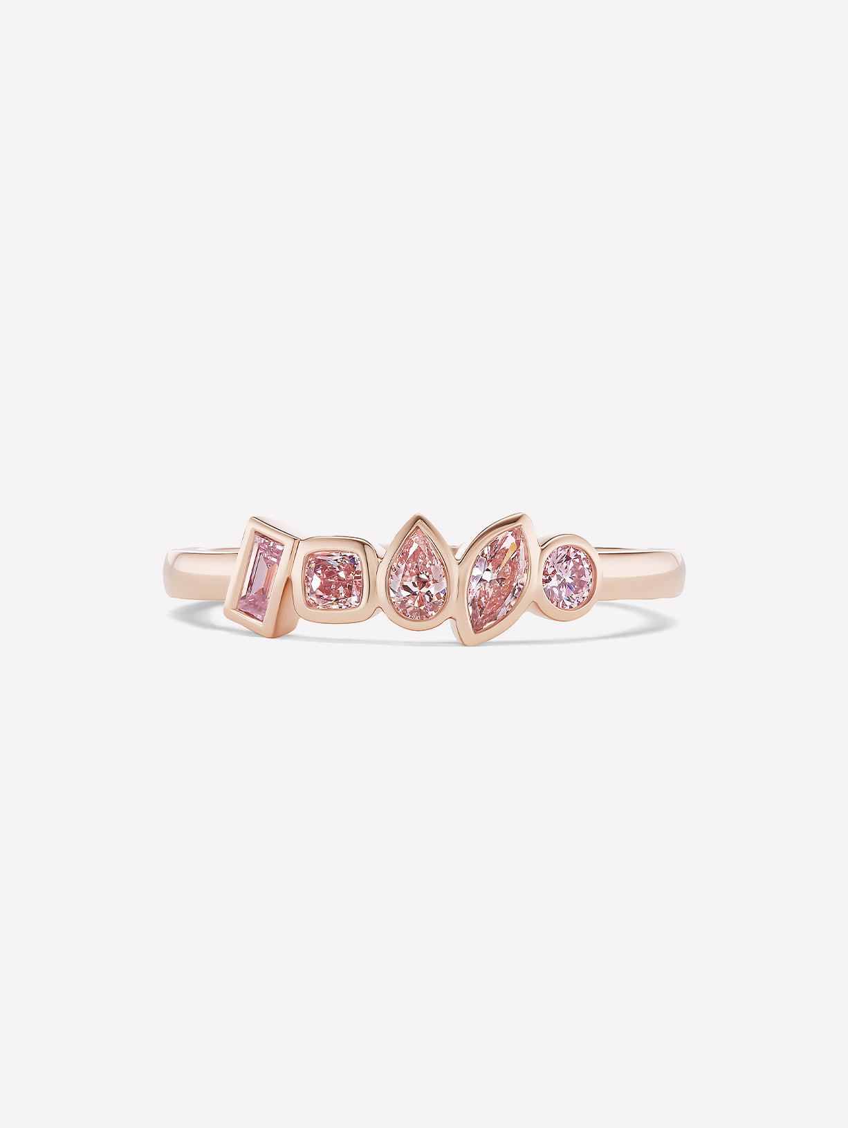 Argyle Pink Diamond Mixed Shape Half Eternity Band