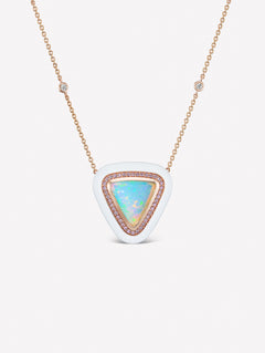 Argyle Pink™ Diamond and White Opal Enamel Necklace - Pink Diamonds, J FINE - J Fine, necklace - Pink Diamond Jewelry, argyle-pink™-diamond-and-white-opal-enamel-necklace - Argyle Pink Di