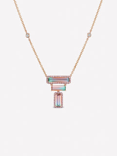 Argyle Pink™ Diamond and Bi Color Tourmaline Necklace - Pink Diamonds, J FINE - J Fine, necklace - Pink Diamond Jewelry, argyle-pink™-diamond-and-bi-color-tourmaline-necklace-1 - Argyle P