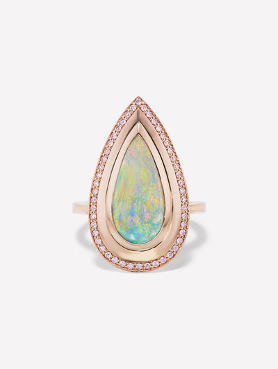 Argyle Pink™ Diamond and Australian Opal Ring