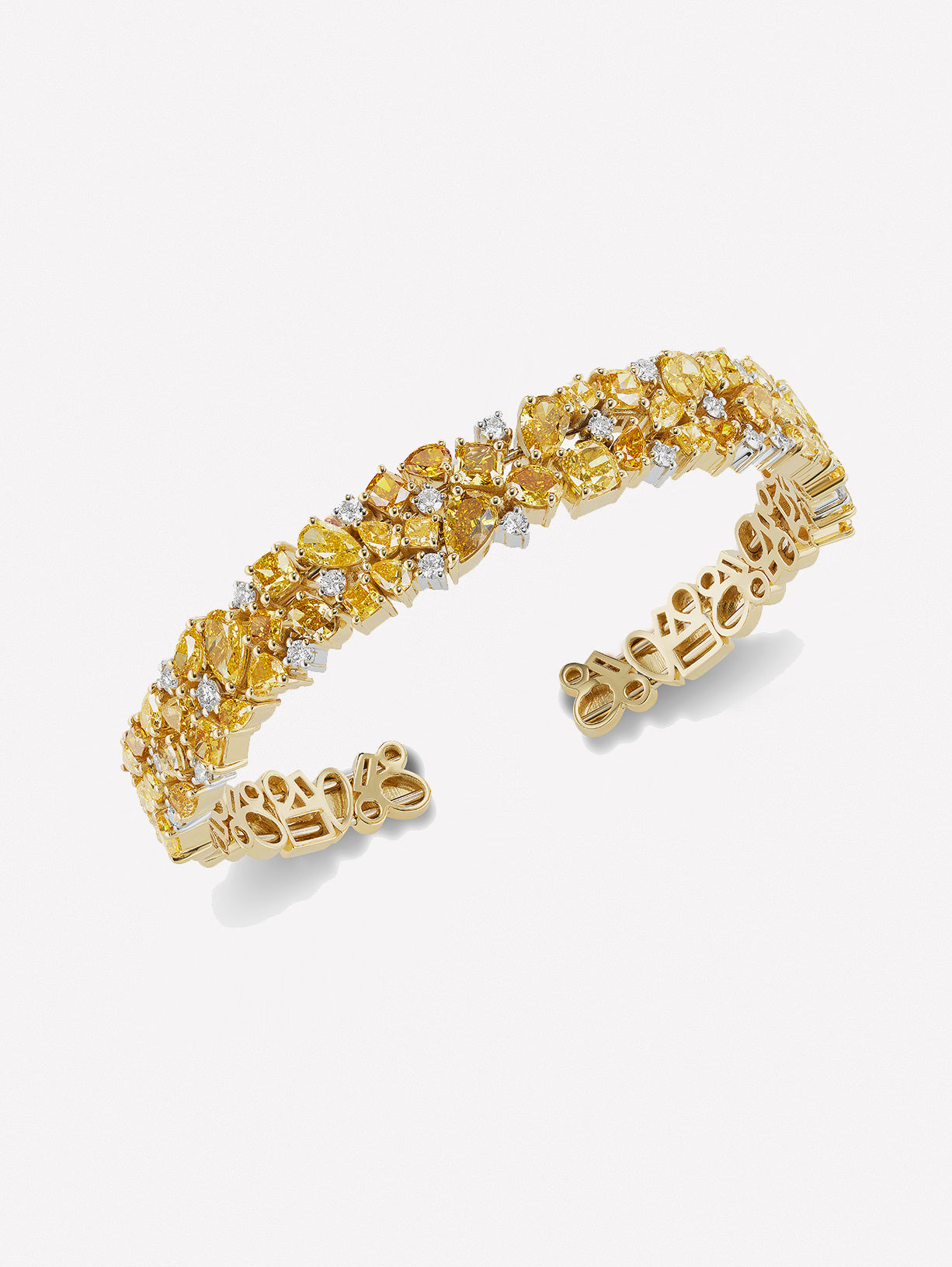 mixed shape orangy yellow diamond flexible bracelet