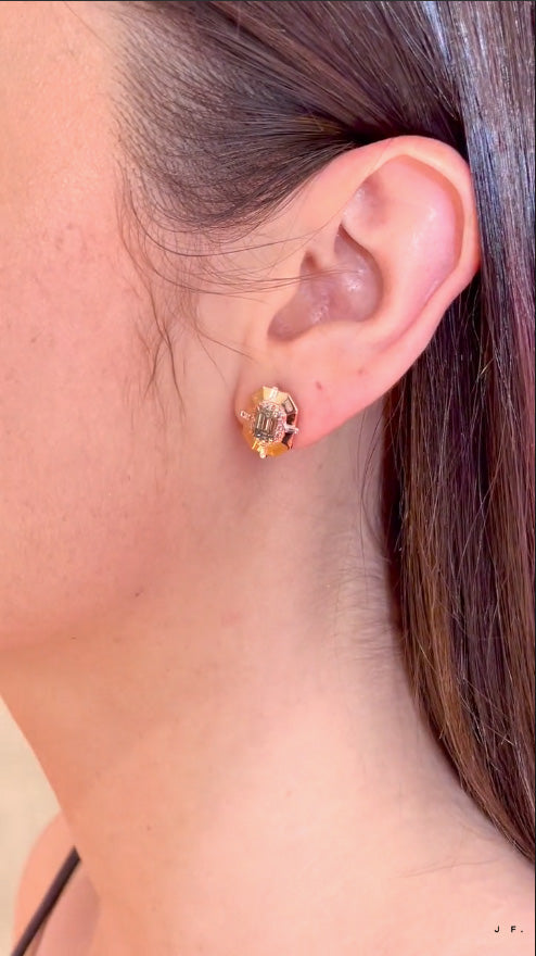 Gray diamond earrings