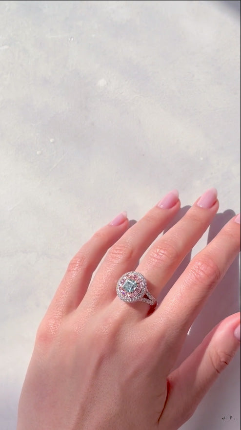 Blue diamond ring by J Fine