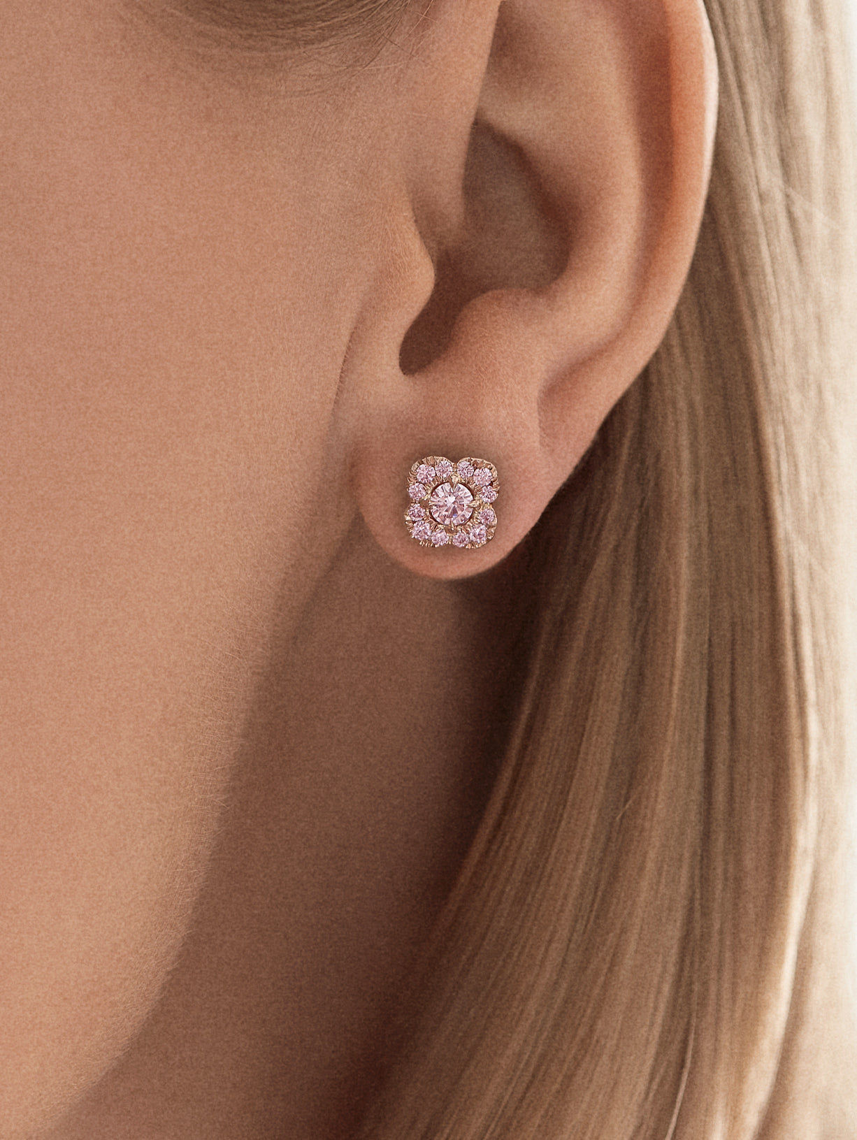 Argyle Pink™ Diamond Classic Azalea Studs - Pink Diamonds, J FINE - J Fine, earrings - Pink Diamond Jewelry, argyle-pink™-diamond-classic-azalea-studs-by-j-f-i-n-e - Argyle Pink Diamonds