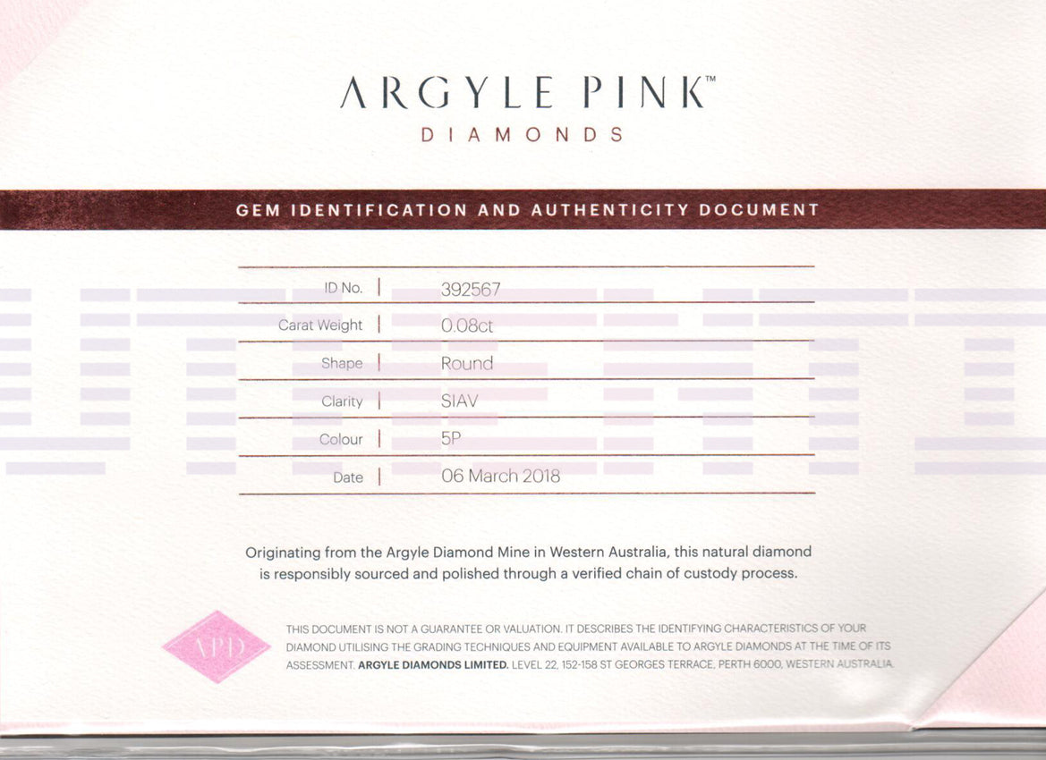Round Brilliant Argyle Pink Diamond Pair - Pink Diamonds, J FINE - J Fine, Pink Diamond - Pink Diamond Jewelry, round-brilliant-argyle-pink-5p-pair - Argyle Pink Diamonds