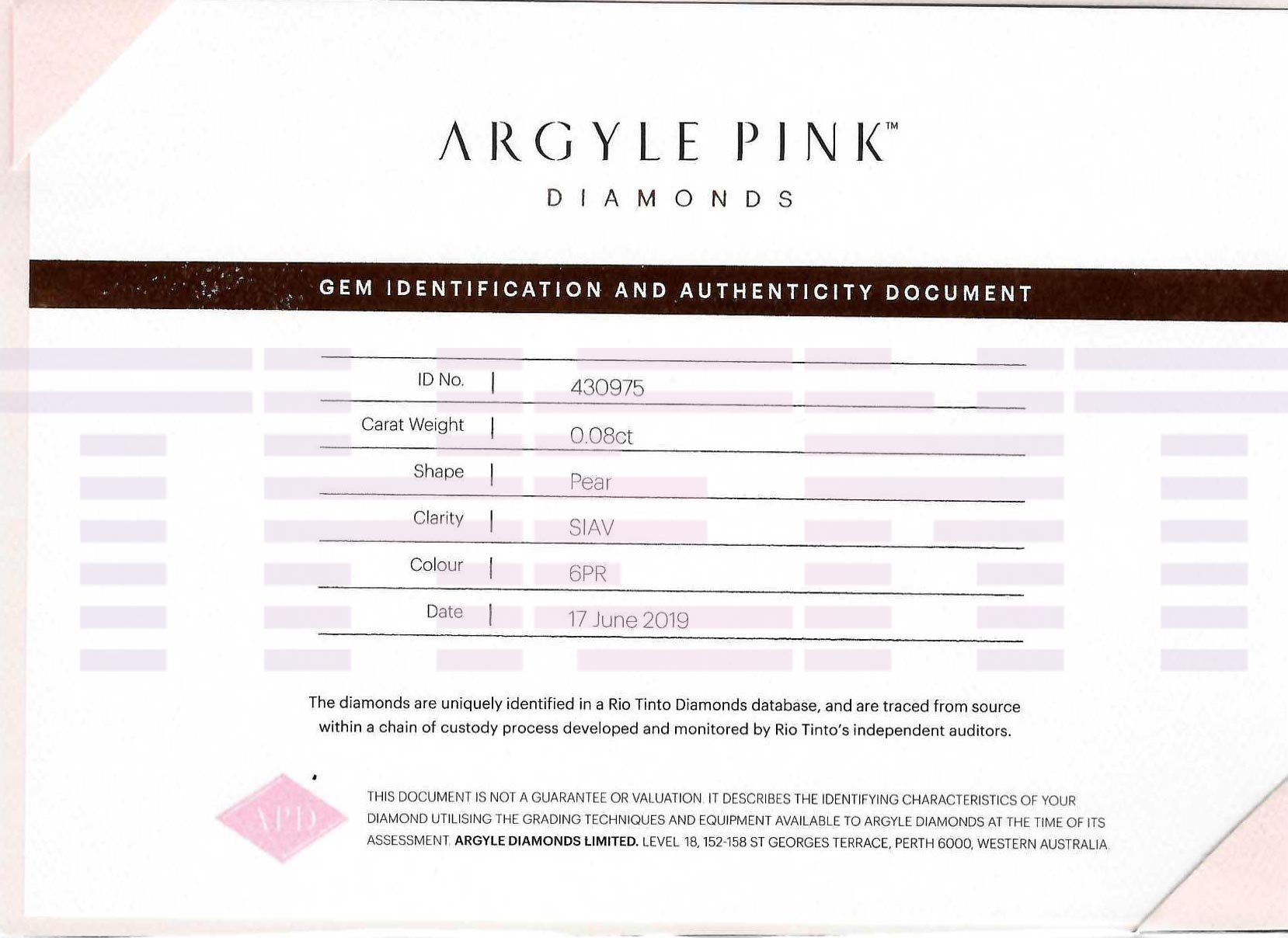Pear Shaped Argyle Pink™ Diamond Pair - Pink Diamonds, J FINE - J Fine, Pink Diamond - Pink Diamond Jewelry, pear-shaped-argyle-pink™-diamond-pair - Argyle Pink Diamonds