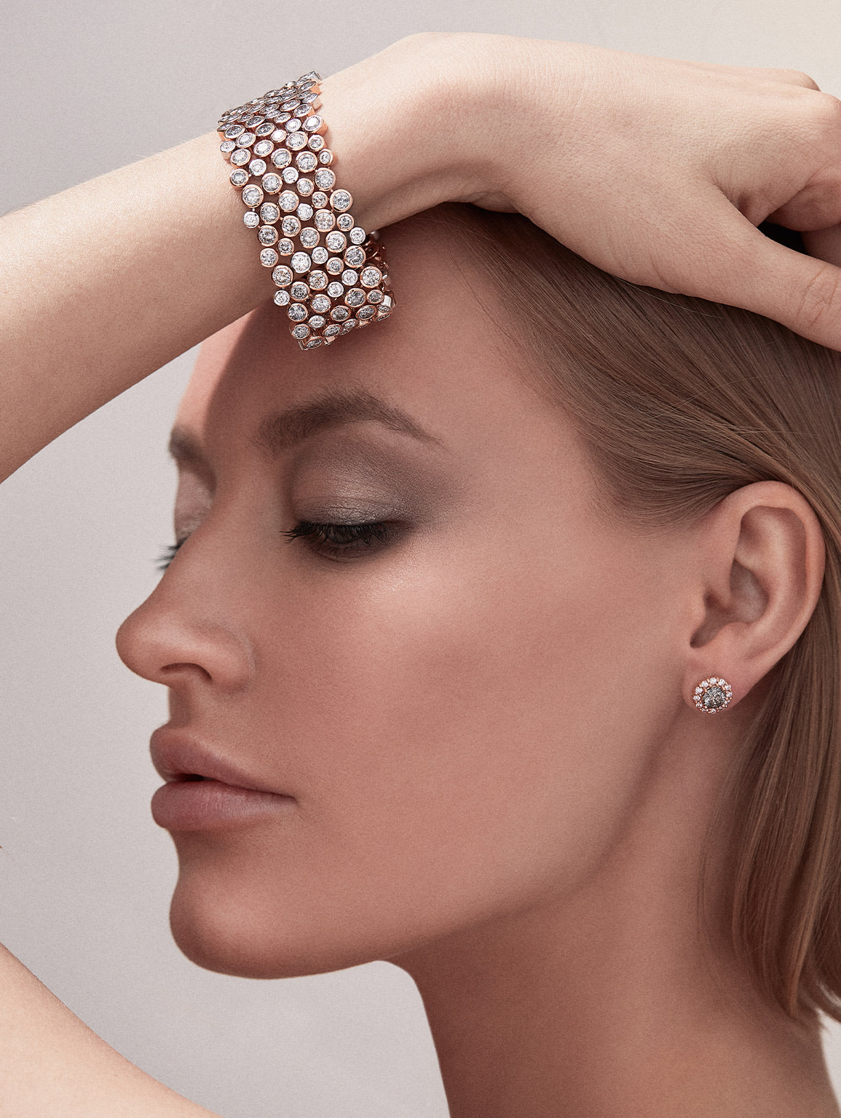 Argyle Pink™ Diamond and Gray Diamond Stud Earrings - Pink Diamonds, J FINE - J Fine, Earrings - Pink Diamond Jewelry, argyle-pink™-diamond-and-gray-diamond-stud-earrings-by-j-fine - Argy