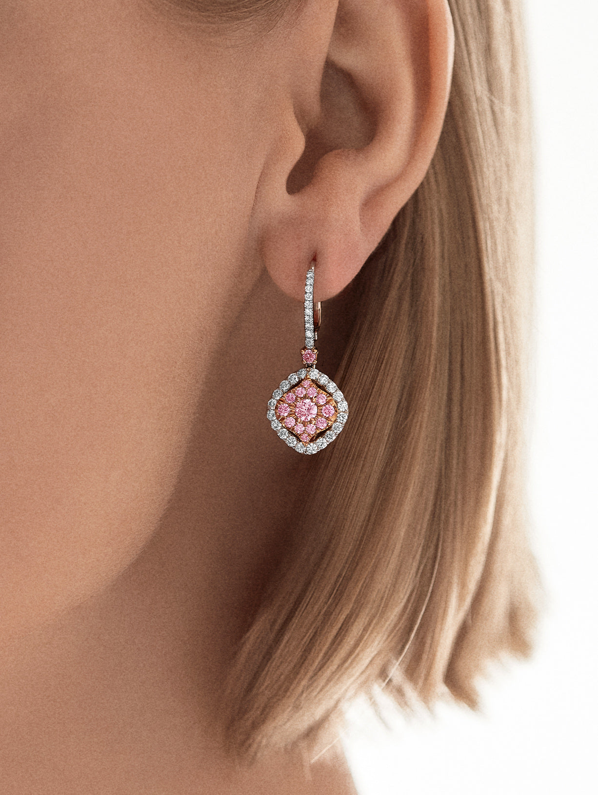 Argyle Pink™ Diamond Drop Earrings - Pink Diamonds, J FINE - J Fine, earrings - Pink Diamond Jewelry, argyle-pink™-diamond-drip-earrings-by-j-fine - Argyle Pink Diamonds