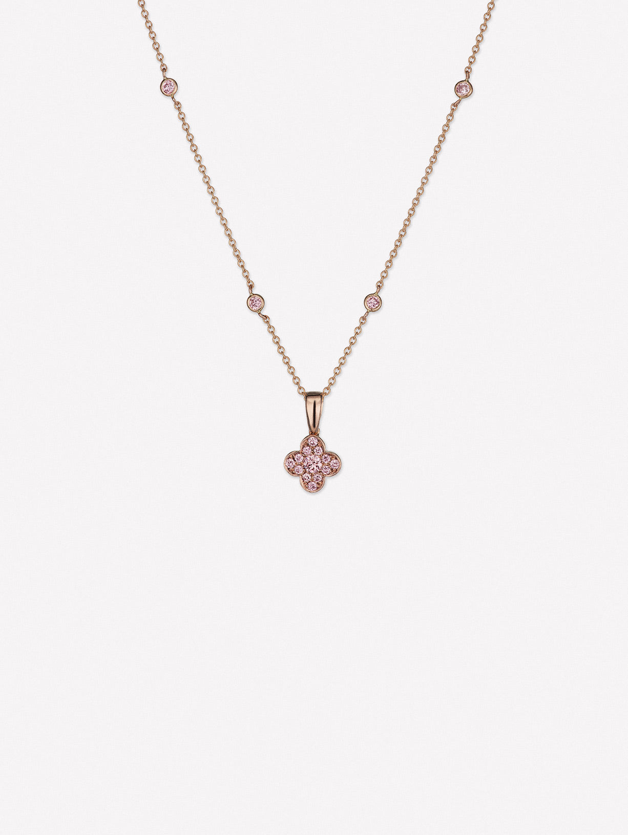 Argyle Pink™ Diamond Azalea Floral Pendant - Pink Diamonds, J FINE - J Fine, necklace - Pink Diamond Jewelry, argyle-pink™-diamond-azalea-floral-pendant-by-j-fine - Argyle Pink Diamonds