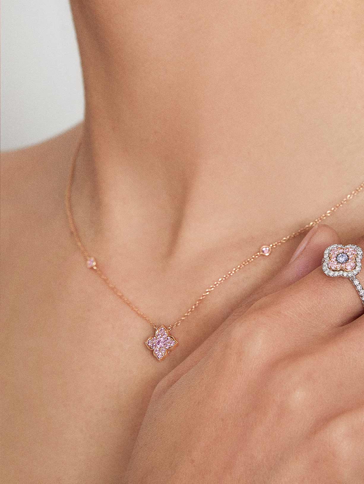 Argyle Pink™ Diamond Azalea Necklace - Pink Diamonds, J FINE - J Fine, necklace - Pink Diamond Jewelry, argyle-pink™-diamond-azalea-necklace-by-j-f-i-n-e - Argyle Pink Diamonds