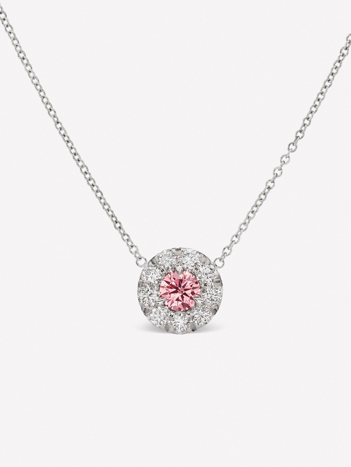 Argyle Pink™ 3PR Diamond Halo Pendant - Pink Diamonds, J FINE - J Fine, necklace - Pink Diamond Jewelry, argyle-pendant-by-j-f-i-n-e - Argyle Pink Diamonds