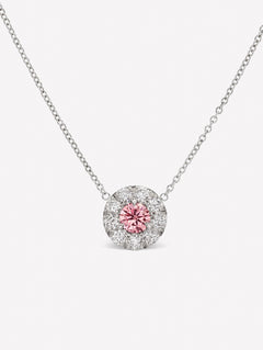 Argyle Pink™ 3PR Diamond Halo Pendant - Pink Diamonds, J FINE - J Fine, necklace - Pink Diamond Jewelry, argyle-pendant-by-j-f-i-n-e - Argyle Pink Diamonds