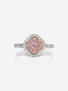 Argyle Pink™ Diamond Classic Azalea Halo Ring - Pink Diamonds, J FINE - J Fine, ring - Pink Diamond Jewelry, argyle-pink™-diamond-classic-azalea-halo-ring-by-j-f-i-n-e - Argyle Pink Diamo