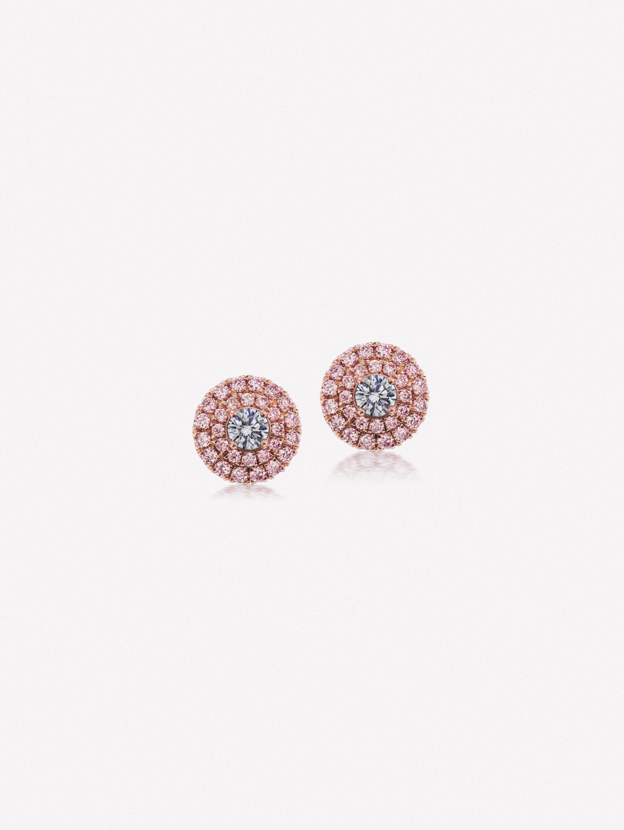 Argyle Blue Diamond and Argyle Pink™ Diamond Double Halo Stud Earrings - Pink Diamonds, J FINE - J Fine, Earrings - Pink Diamond Jewelry, argyle-blue-diamond-and-argyle-pink™-diamond-doub