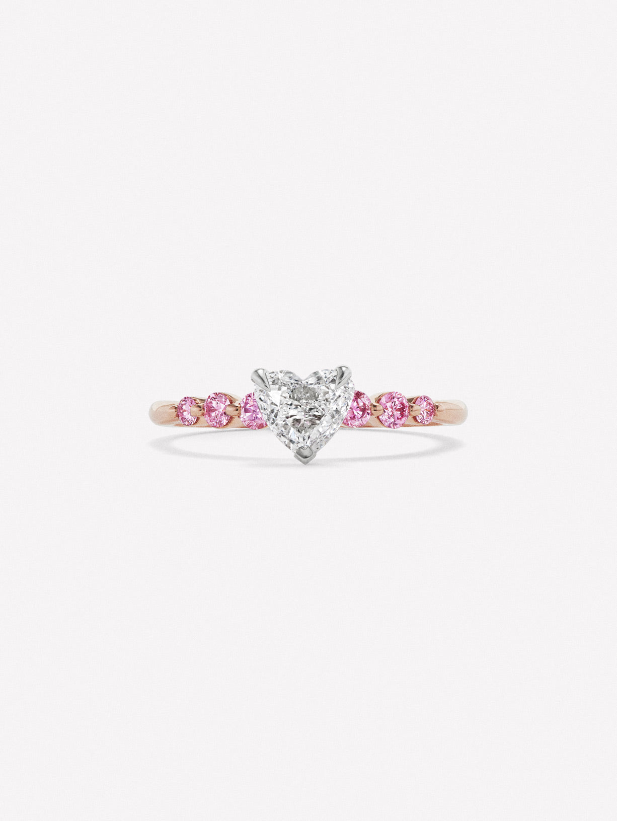 Argyle Pink™ Diamond and White Diamond Stackable Heart Shape Ring - Pink Diamonds, J FINE - J Fine, Rings - Pink Diamond Jewelry, argyle-pink™-diamond-and-white-diamond-stackable-heart-sh