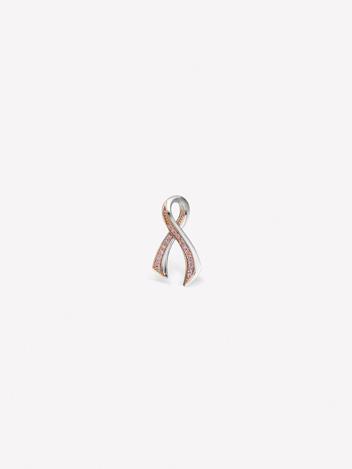 Argyle Pink diamond breast Cancer awareness ribbon lapel pin