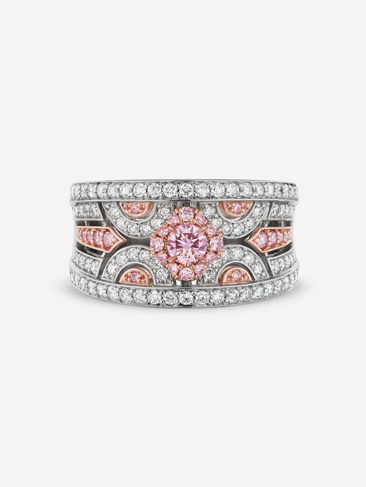 Argyle Pink™ Diamond Azalea Saddle Ring - Pink Diamonds, J FINE - J Fine, Rings - Pink Diamond Jewelry, argyle-pink™-diamond-azalea-saddle-ring-by-j-fine - Argyle Pink Diamonds