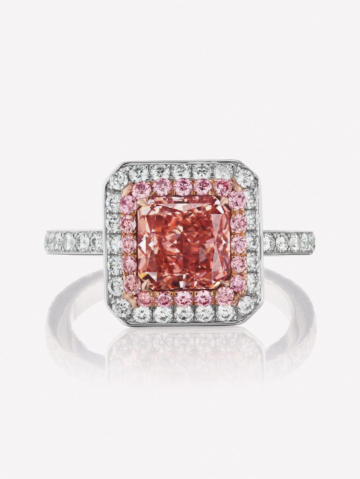 Fancy Pink Radiant Diamond Ring