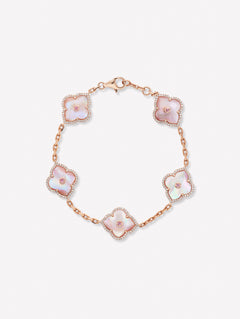 Argyle Pink™ Diamond and Mother of Pearl Bracelet - Pink Diamonds, J FINE - J Fine, bracelet - Pink Diamond Jewelry, argyle-pink™-diamond-and-mother-of-pearl-bracelet-by-j-fine - Argyle P