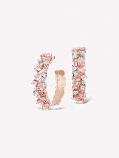 Mixed Shape Pink Diamond Hoop Earrings - Pink Diamonds, J FINE - J Fine, earrings - Pink Diamond Jewelry, mixed-shape-pink-diamond-necklace-by-j-fine-1 - Argyle Pink Diamonds