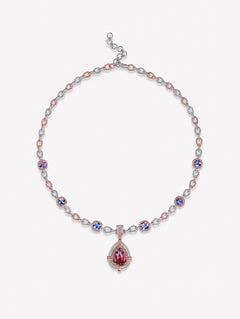 Argyle Pink™ Diamond and Pink Tourmaline Necklace - Pink Diamonds, J FINE - J Fine, Necklaces - Pink Diamond Jewelry, argyle-pink™-diamond-and-pink-tourmaline-necklace-by-j-fine - Argyle 